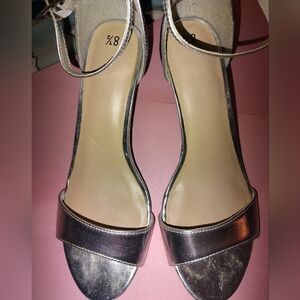 Basically new Time and Tru silver strappy heels